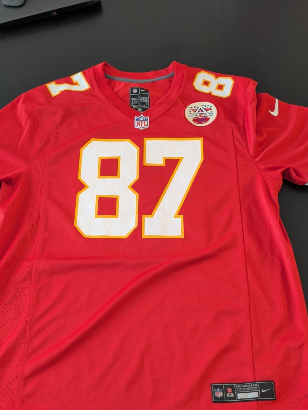 Nike Kansas City Chiefs #87 Red and White Jersey